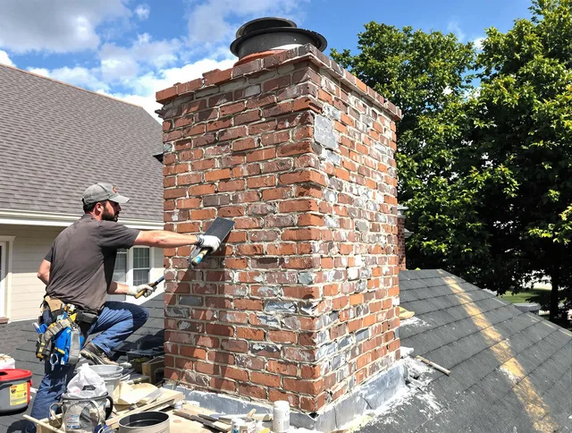 Completed chimney rebuild by Scituate Chimney Sweep in Scituate, RI